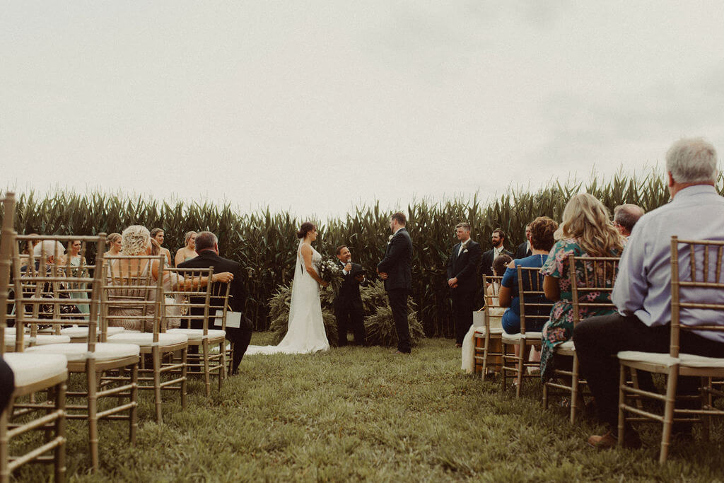 Private wedding ceremony at Scott's Family Farm